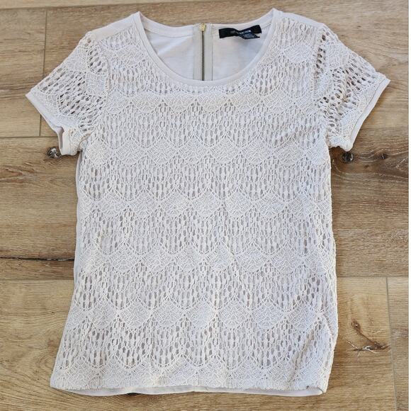 89th & Madison Cream Colored Intricate Lace Blouse  Women's Size Small - Picture 1 of 7